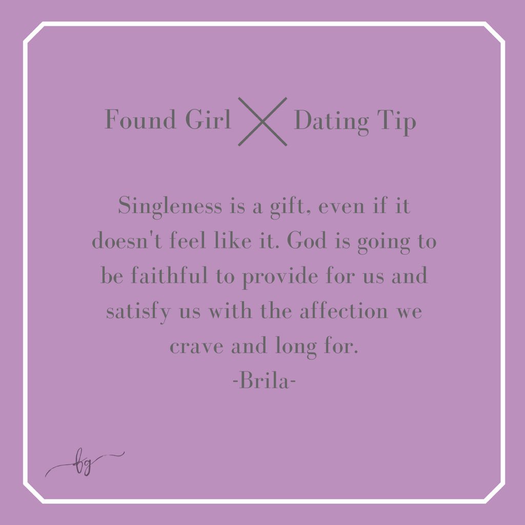 FoundGirlLife's tweet photo. We love this Found Girl Dating Tip from our girl Brila! ππ Enjoy the season of life God has you in! #foundgirl #dating #youtube https://t.co/L3OE00YvIm