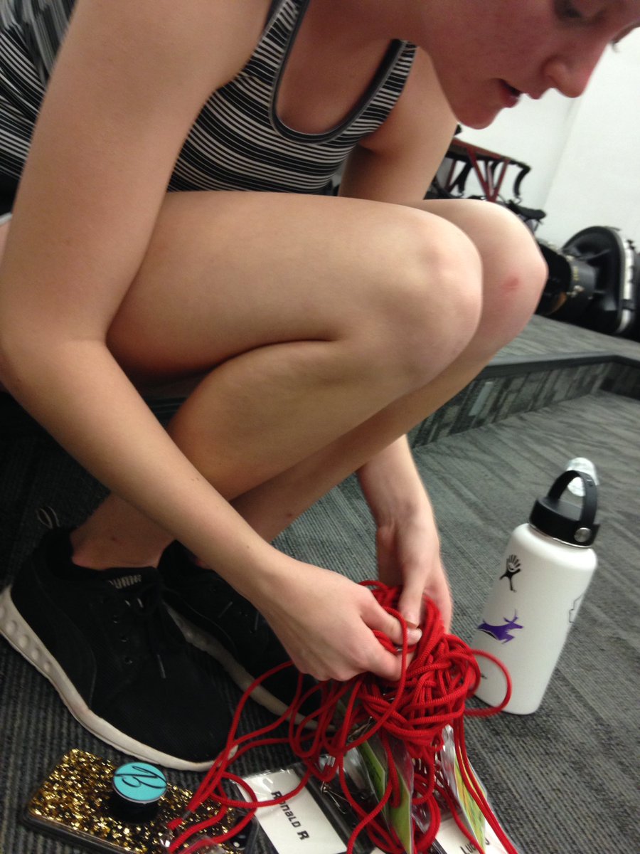 LestargeDylan's tweet photo. I tangled up all the name tags I was supposed to keep track of, and Stephanie helped untangle them, she's awesome #NationalGirfriendDay https://t.co/smdYCKvBhI