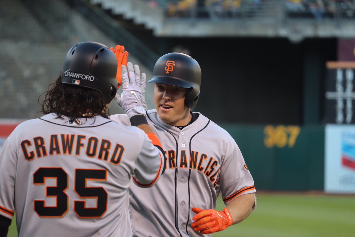 SFGiants's tweet photo. 5 run 1st. Biggest inning of the season 🤚🏼

#SFGiants https://t.co/ESDvquh5Ls