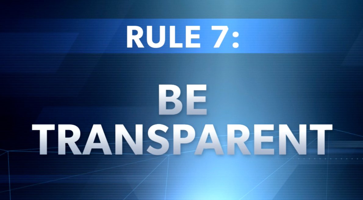 Rule #7: Be transparent. 🔍 #TheProfit