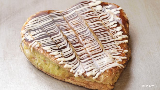 ハートのお好み焼き