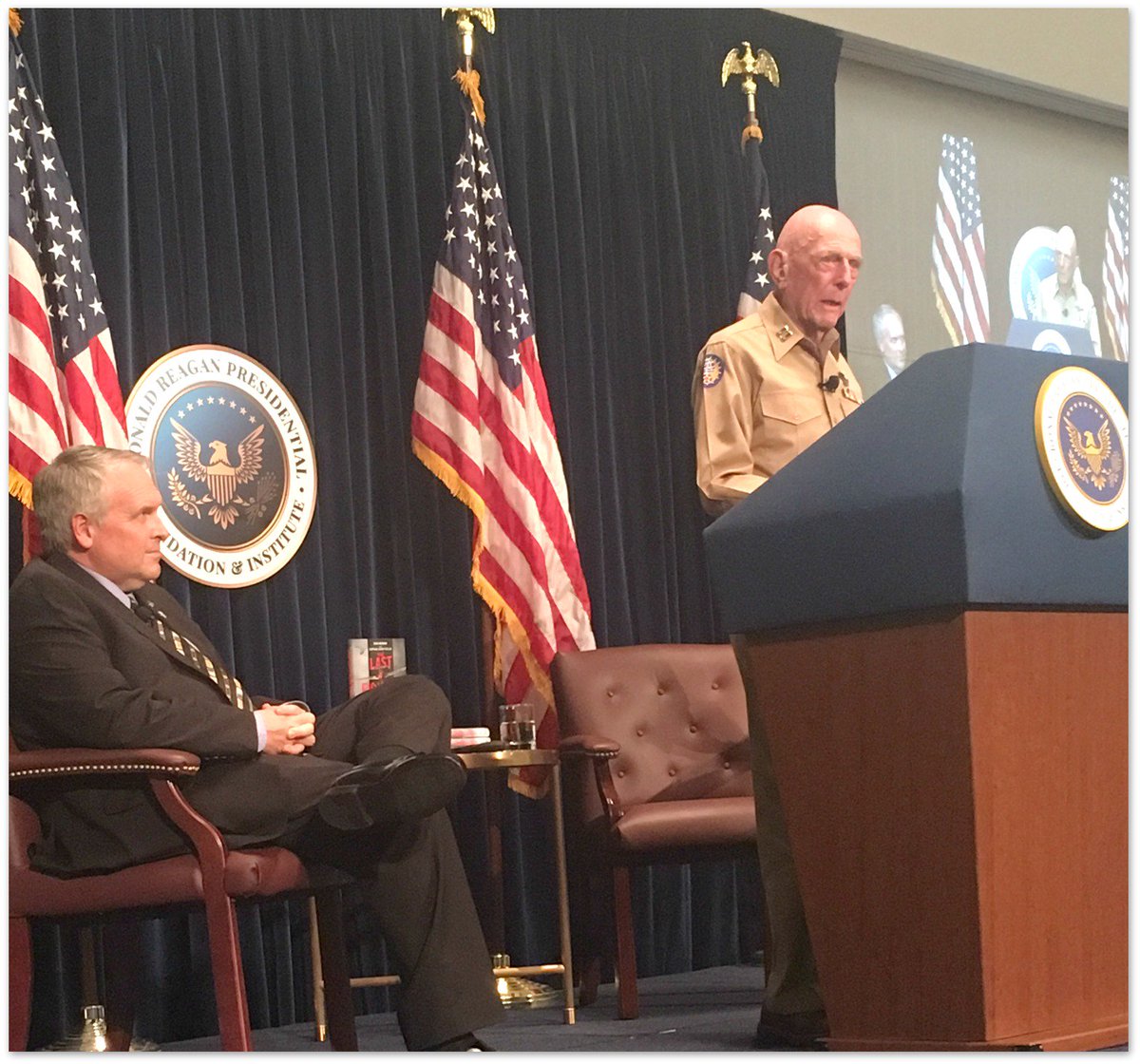 WWII vet Captain Jerry Yellin (THE LAST FIGHTER PILOT) at <a href="/RonaldReagan40/">The Reagan Foundation and Institute</a> today