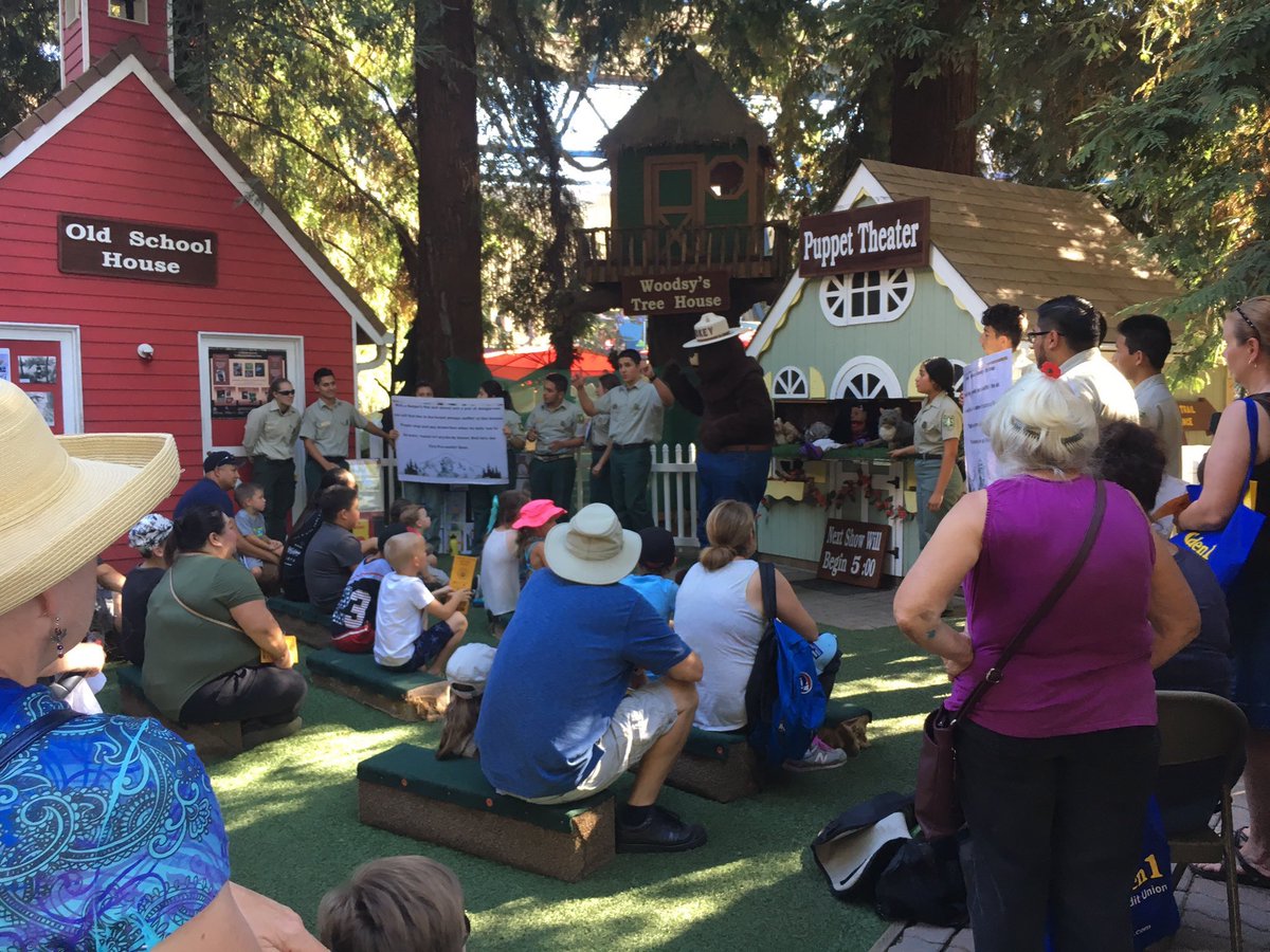 SoCalUSFS_Fire's tweet photo. #TuesTrivia Q: How many visitors to #CampSmokey this year completed the entire educational &amp; public safety nature trail? #CAStateFair https://t.co/yNJlKxHDFf