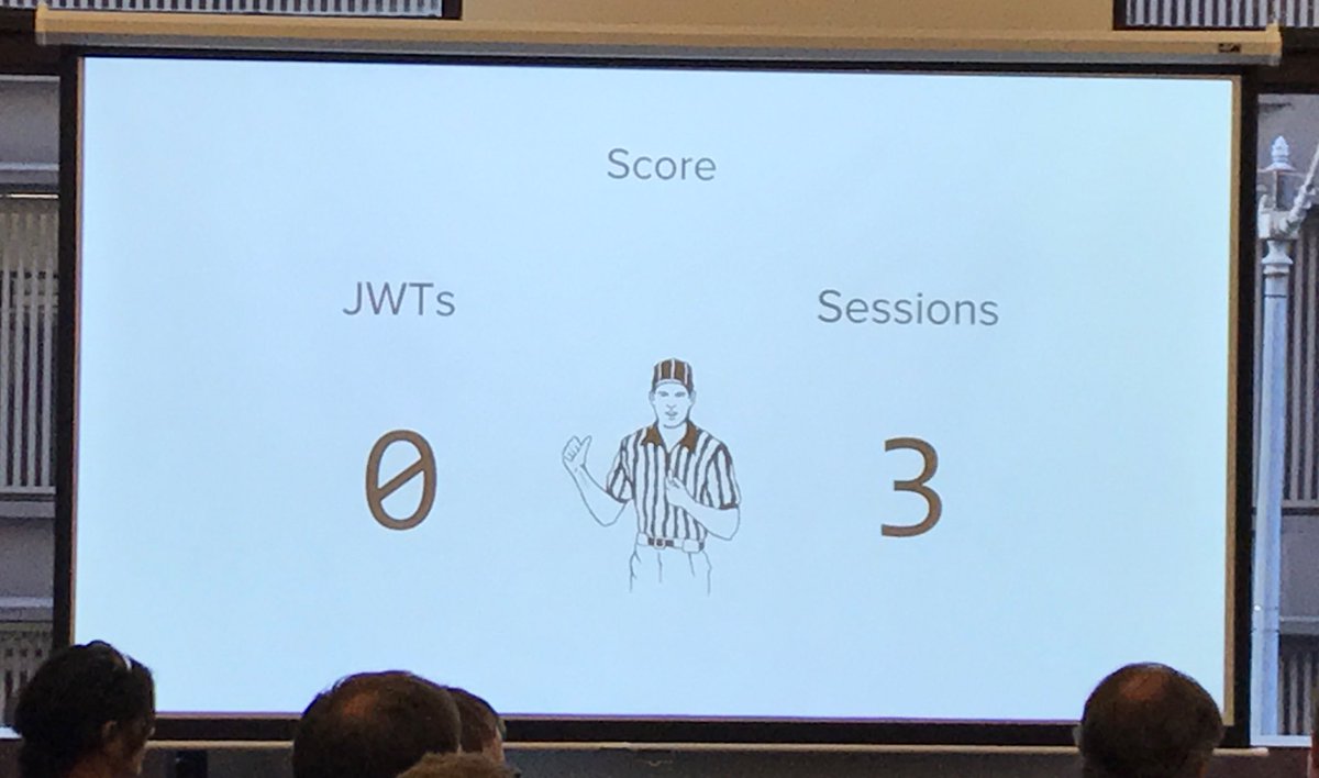ryan_roemer's tweet photo. .@rdegges is keeping score in the JWT vs Session grudge match at @SeattleNode Meetup. https://t.co/TFKadubuRm
