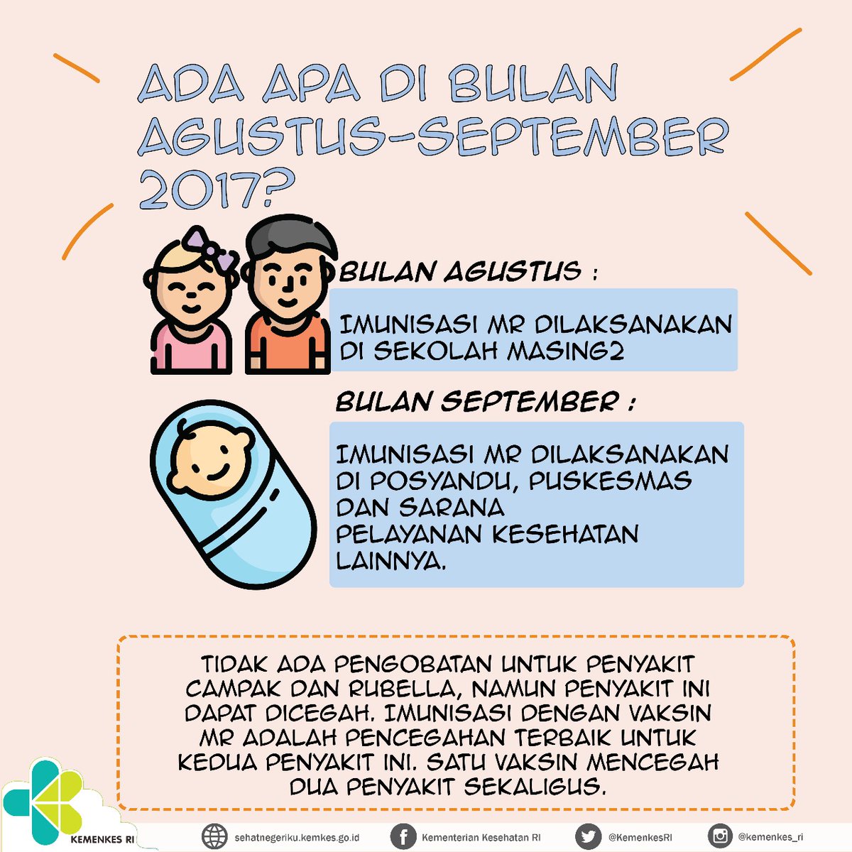 Siaran Pers Kemenkes: Imunisasi Campak dan Rubella untuk Penuhi Hak Anak Indonesia
#ImunisasiMR #CegahCampakRubella 
setneg.go.id/index.php?opti…