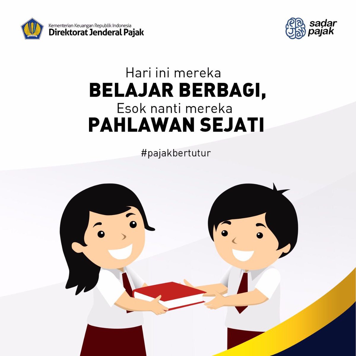 Ajarlah mereka berbagi sejak dini, kelak mereka akan peduli pada sesama dan negeri. #sadarpajak #pajakbertutur #pajakkitauntukkita