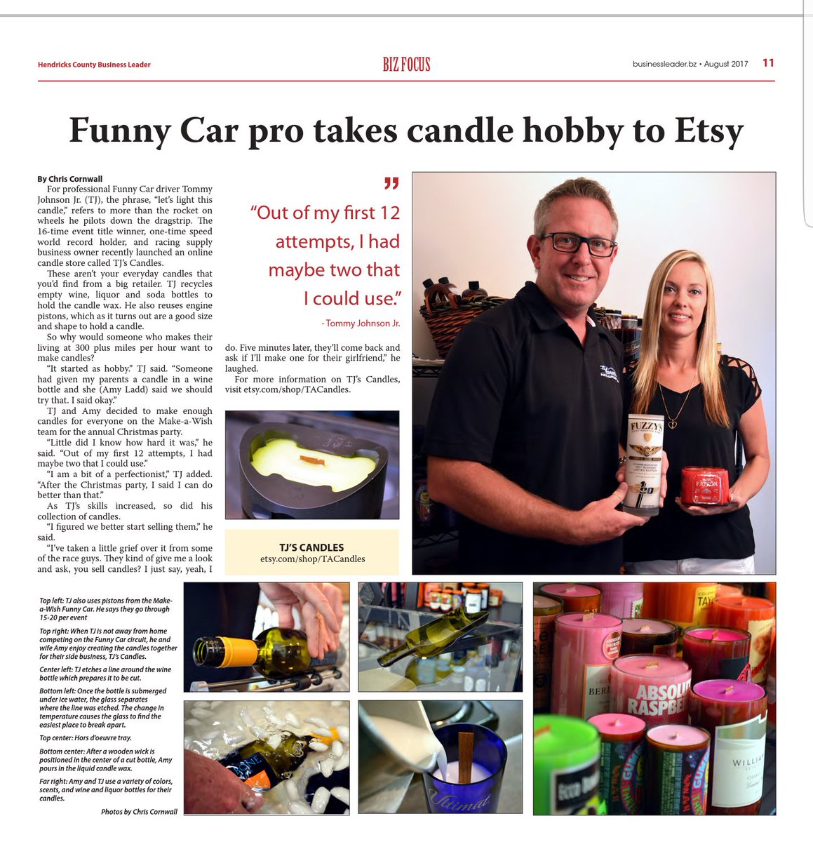 TommyJohnson_Jr's tweet image. Great article on our candle business in the Hendricks County Business Leader.
businessleader.bz/hendricks-coun…