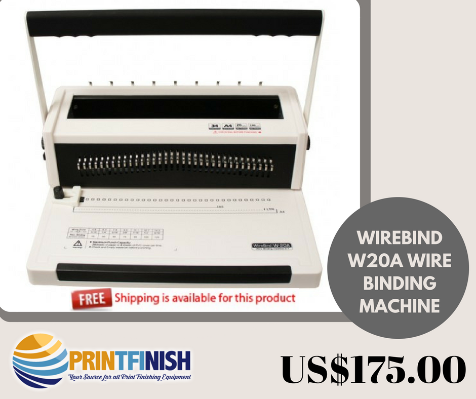 print_finish's tweet image. Buy #WireBind W20A #Wire #Binding #Machine at US$175.00, for more details call us on 1800-268-6577 or visit @ printfinish.com/shop/bindery-e…