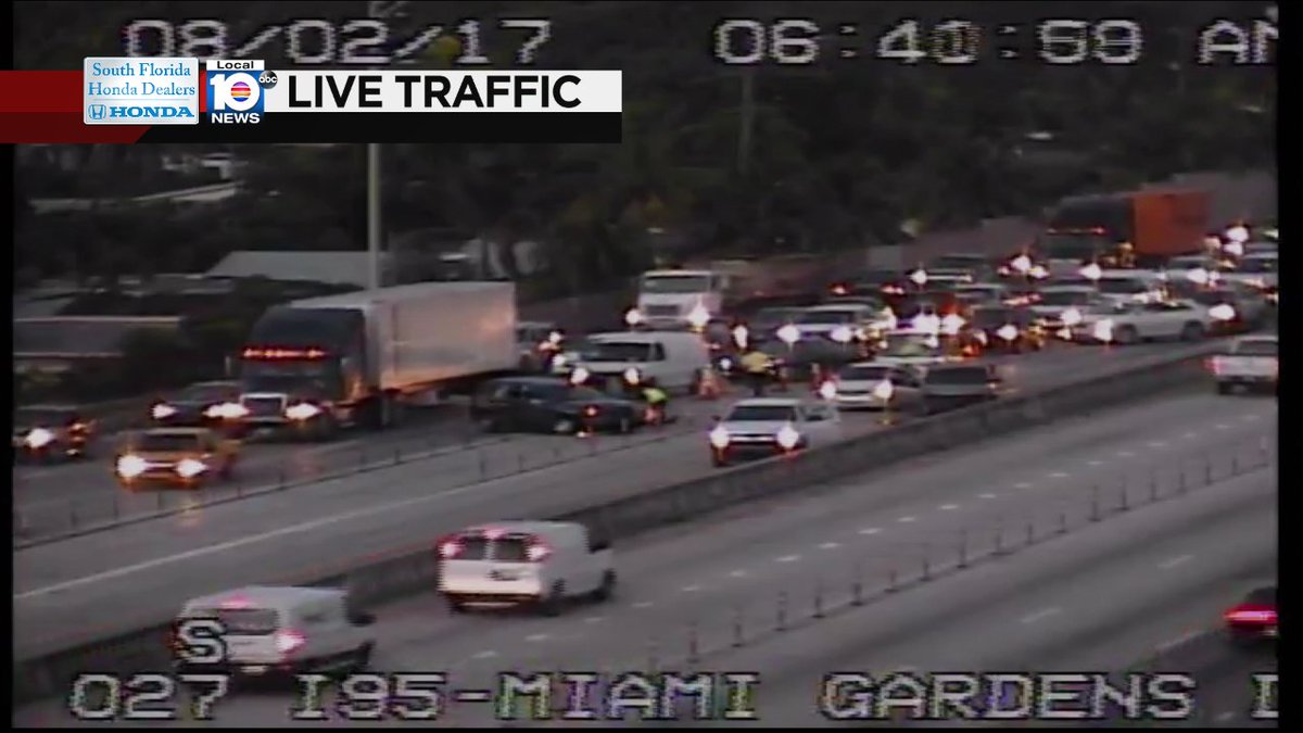 Crash on I-95 NB at Miami Gardens Dr #traffic https://t.co/m9OKFP3cvS