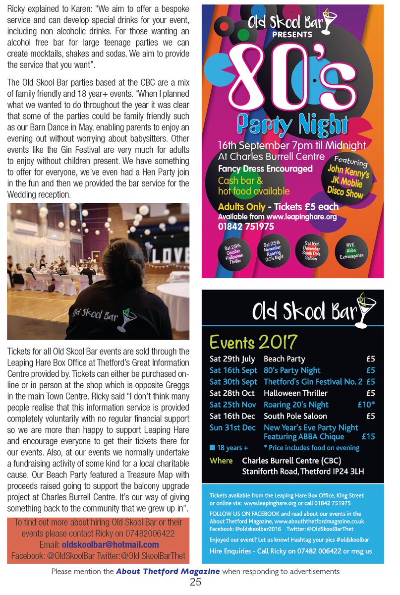 We LOVE the feature about us in the August edition of <a href="/About_Thetford/">About Thetford magazine</a> magazine - delivered now across #Thetford - thanks so much guys :D