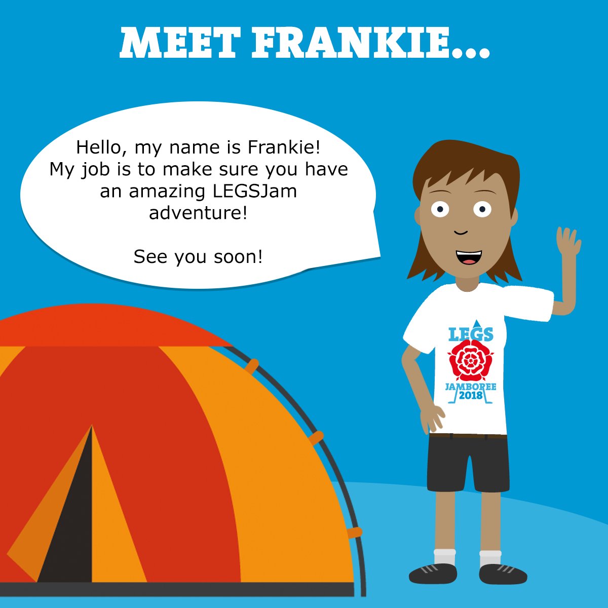 LEGSJam's tweet image. Meet #Frankie! Frankie's will be here to guide you through #LEGSJam2018 and make sure you have the best #adventure ever!