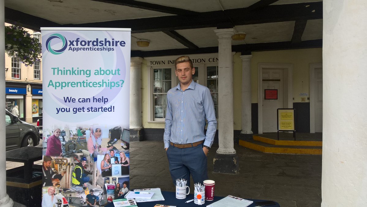 Apprenticeships's tweet photo. .@OxonApprentice are out & about in #Oxfordshire with pop-up #ApprenticeSHOPs this summer. Find out where & when at https://t.co/jDSThnT7LV https://t.co/XHhLHwaAOh