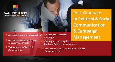 ramojikrianuni's tweet photo. #PGDiploma In Political & #SocialCommunication & #CampaignManagement
More abt the Course - https://t.co/bjzLNWDPuo
#ShortTermCourse #JoinRKU https://t.co/rw4upD49Ny