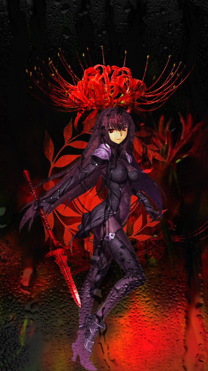 輝桜 かぐさ 夜桜の壁紙画像加工 第117弾 Fgo スカサハのフルカラー壁紙です 私を殺せる者はどこだ Fate Fgo Fatego 夜桜の壁紙倉庫