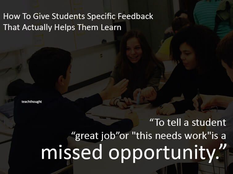 TeachThought's tweet photo. How To Give Students Specific Feedback That Actually Helps Them Learn https://t.co/dbVKqXn2hl https://t.co/SfXY9kQZZc