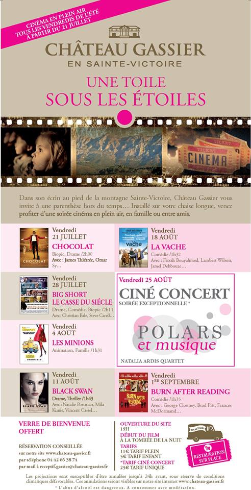 Château Gassier (@chateaugassier) on Twitter photo #CinéPleinAir chaque vendredi soir du 21 juill. au 1er Sept <a href="/ChateauGassier/">Château Gassier</a> #Puyloubier #séance #films #SainteVictoire #VinsBio #CinéPleinAir chaque vendredi soir du 21 juill. au 1er Sept <a href="/ChateauGassier/">Château Gassier</a> #Puyloubier #séance #films #SainteVictoire #VinsBio