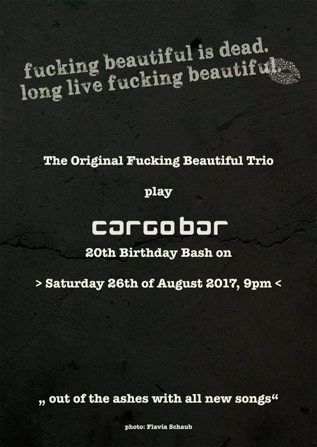 Fucking Beautiful Trio
26.08.2017 Live @ <a href="/cargobar_basel/">cargobar</a>