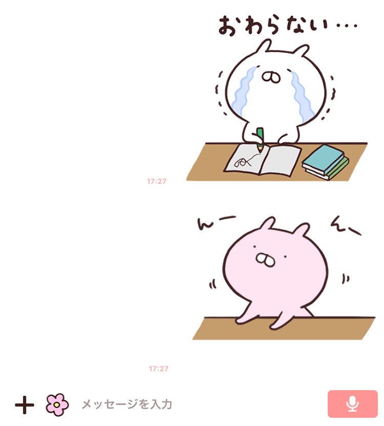 _______uml's tweet photo. ふたりが同じ机に向かい合わせに座ってて勉強してるうさまるにかまってほしいうさこちゃんってところまで妄想した https://t.co/f2QqPaDX5E