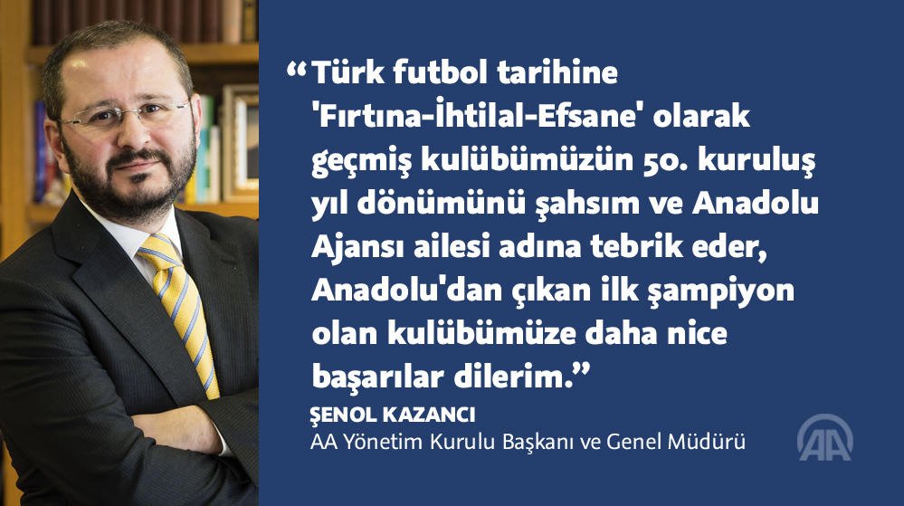 AA Genel Müdürü Kazancı'dan <a href="/Trabzonspor/">Trabzonspor</a>'a kutlama aane.ws/d5G