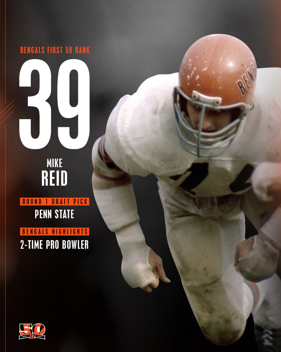 39 days until the kickoff of our home opener!  Number 39 on the #Bengals First 50: Mike Reid  #Bengals50 https://t.co/OnzfCDBNET