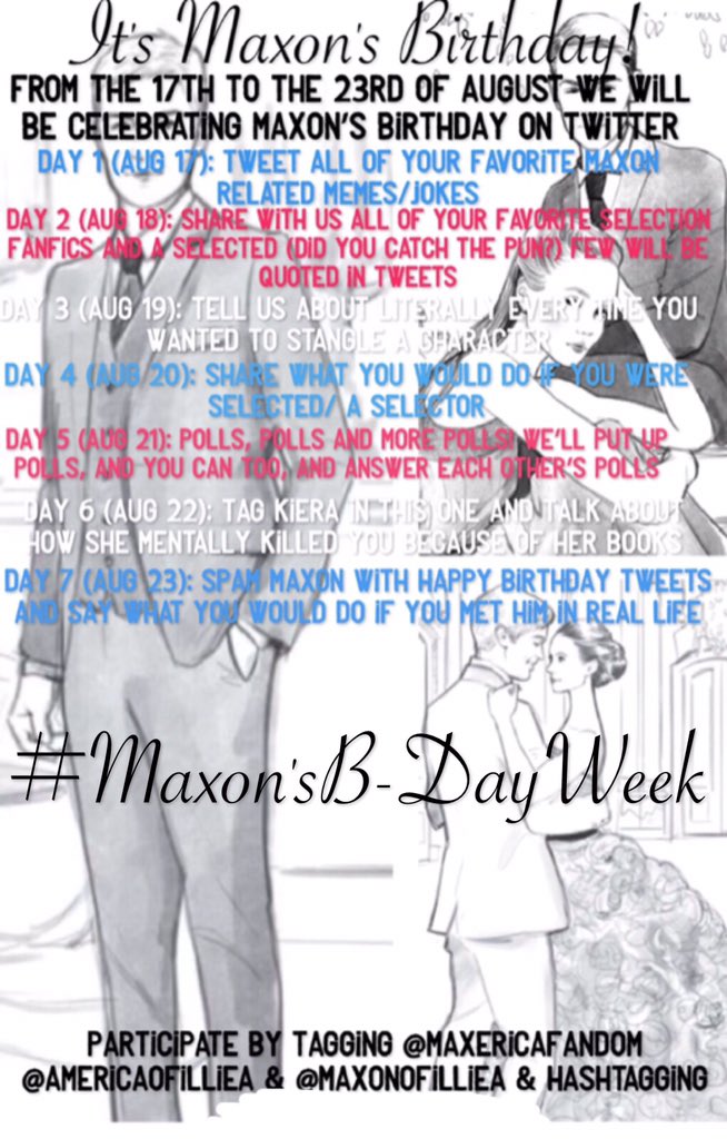Yes, Selectioners it's #MaxonSchreave's birthday month!!! Below is a plan that @AmericaOfIliea came up with. Participate and share! ❤