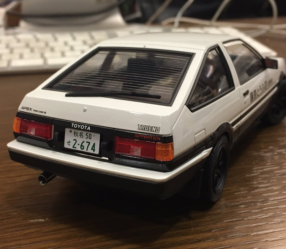 Nfukuda Aoshima 1 24 Takumi Fujiwara Ae86 Trueno Initial D Pre Painted Model 塗装済みプラモデルの頭文字d 藤原拓海仕様トレノです 頭文字d Ae86トレノ