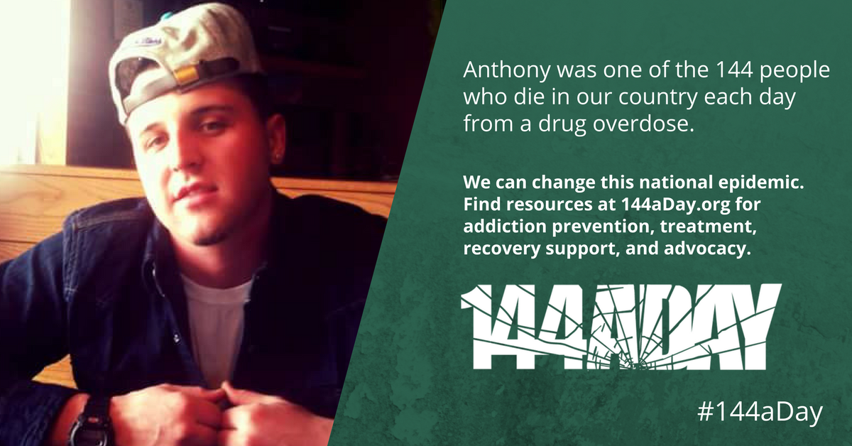 144aDay's tweet photo. "But mainly I like to remember his big heart, his kind ways, and his love for life," writes Anthony's mom, Gina. https://t.co/lJWVLP6QfA https://t.co/VHD4c6OqNh