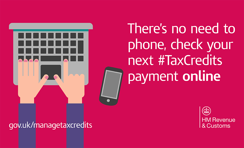 HMRCgovuk's tweet photo. You can now find out your next #taxcredit payment date and amount online https://t.co/bRSaDXsbNC https://t.co/9jRxi0UDco