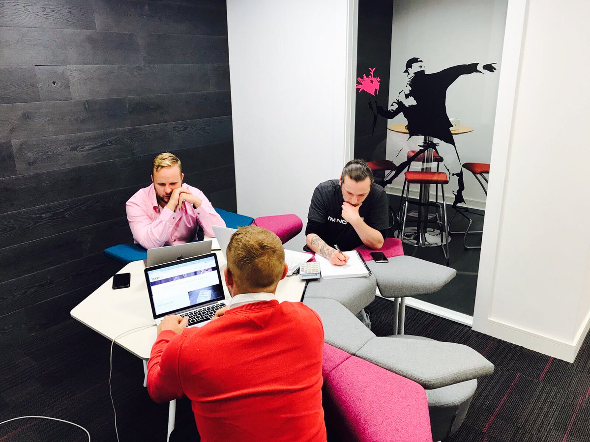 Boom22Tech's tweet photo. Boys at work in @Boom22Tech using the perfect collaboration furniture from @Walls2W and @Perch_Design #boom22 #digitalmarketingdublin https://t.co/iNBlna60EK