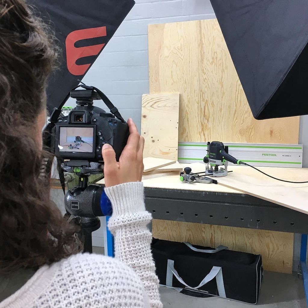 Endlich werden die #festool Handmaschinen gebührend in Szene gesetzt #fotoshooting #makerspace #festoolme