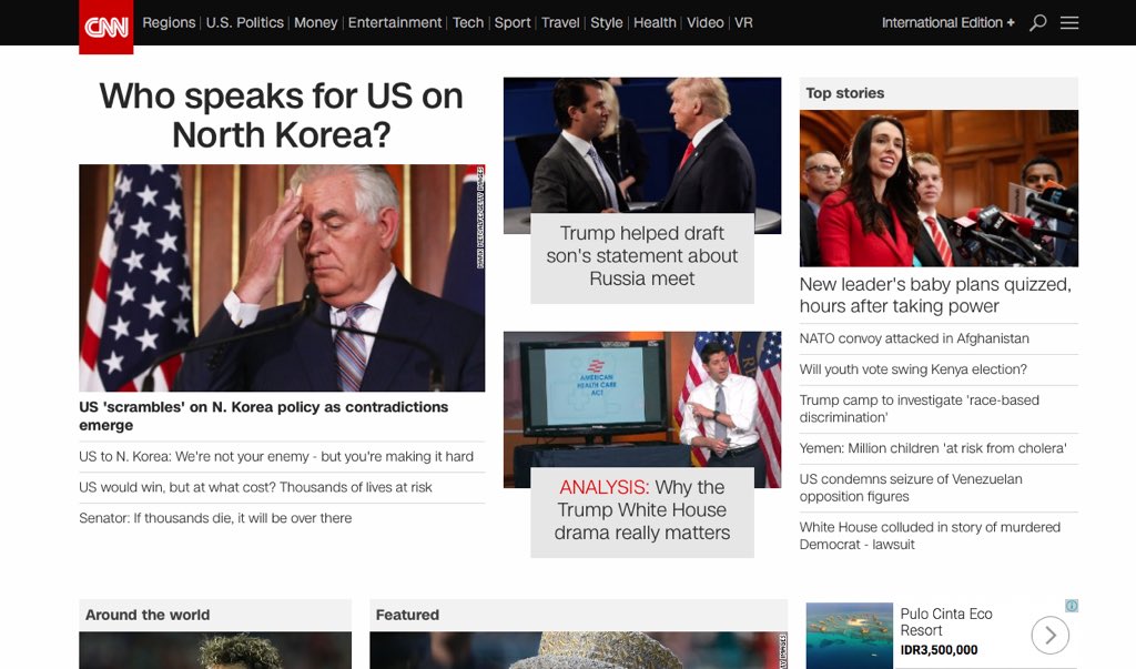 Tillerson, Trump and <a href="/jacindaardern/">Jacinda Ardern</a> on CNN