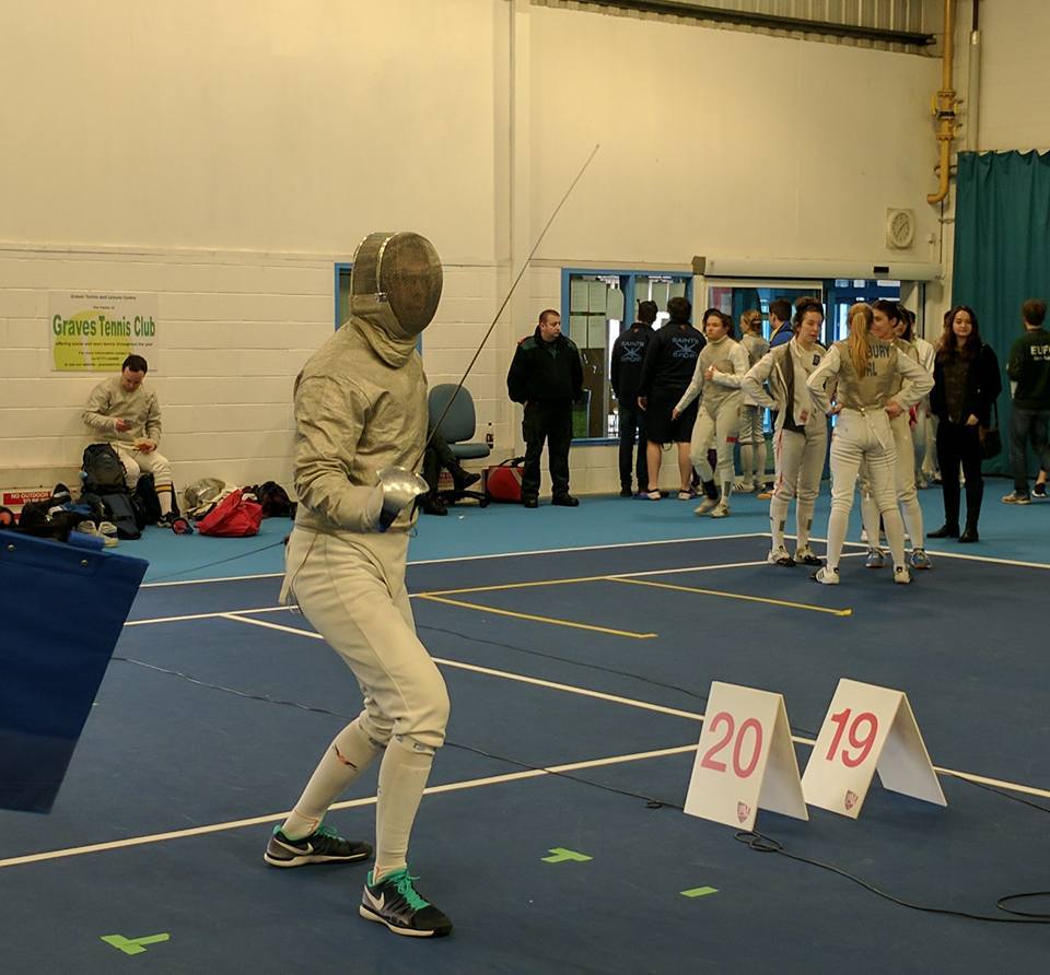 Our very own Oscar Dubois at the second day of the #BUCS Nationals for #Sabre. A 77th place finish for Grandad #Fencing #Brookes #WallOfGrey