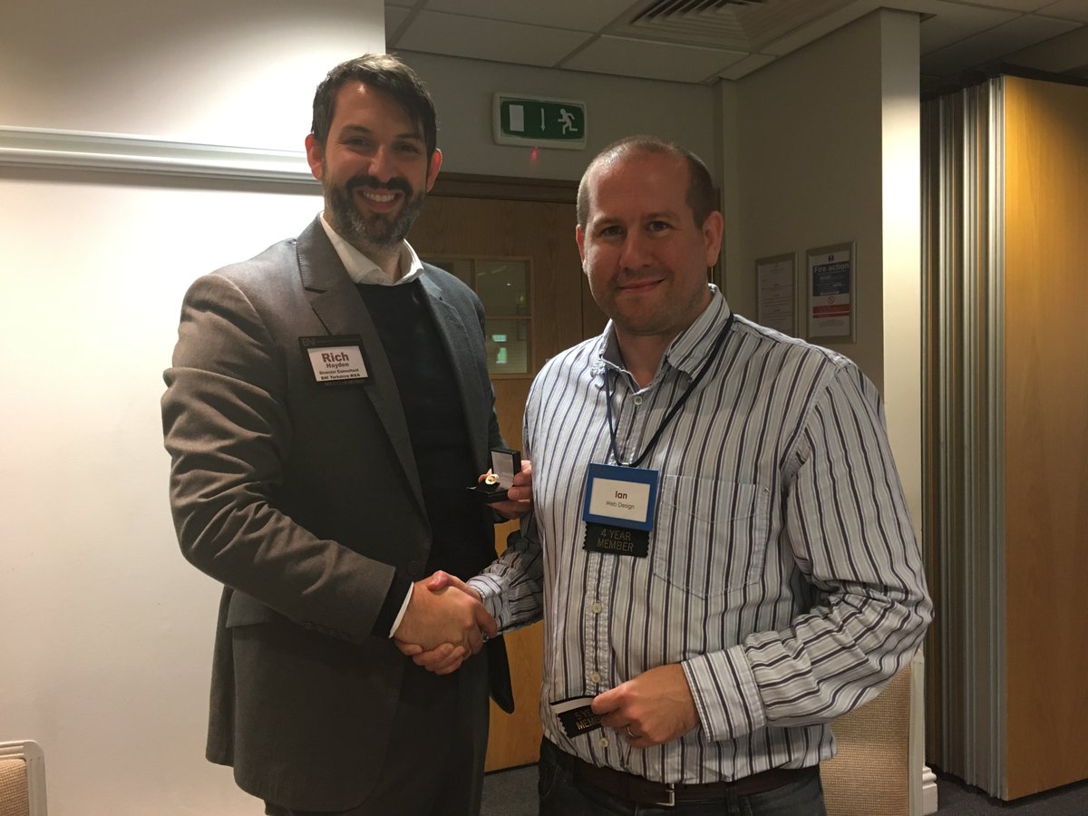 Great meeting this morning.
<a href="/ian_gerdes/">Ian Gerdes</a> from 

elevateagency.co.uk

gets his 5 year badge. Well done Ian.
<a href="/BNIYorks/">BNI Yorks, Humber, N Lincs, N Derbyshire</a> 
#bniyorks