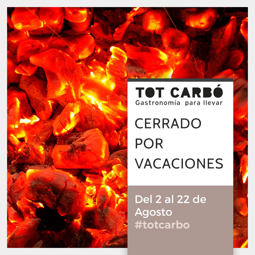 TotCarbo's tweet photo. Cerramos por Vacaciones  #totcarbo. https://t.co/UvAaSHZTwG