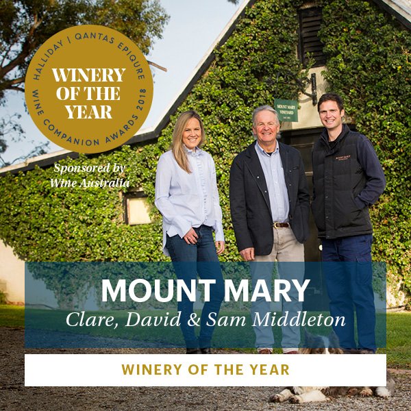 <a href="/mountmarywine/">Mount Mary</a> is the Winery of the Year at our 2018 <a href="/Qantas/">Qantas</a> epicure #hallidayawards2018, sponsored by @Wine_Australia