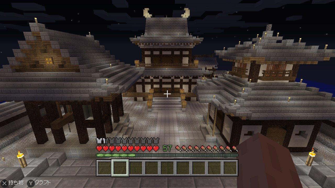 Taka Minecraft2 Minecraft マイクラ マイクラ初心者 初期スポーン地点 孤島 和風建築 題して Takaさんのまぁいいクラフト 第1回目は 初期スポーン地点に作った仮拠点です モデルは増上寺です マイクラ初心者なのでクオリティーには問題