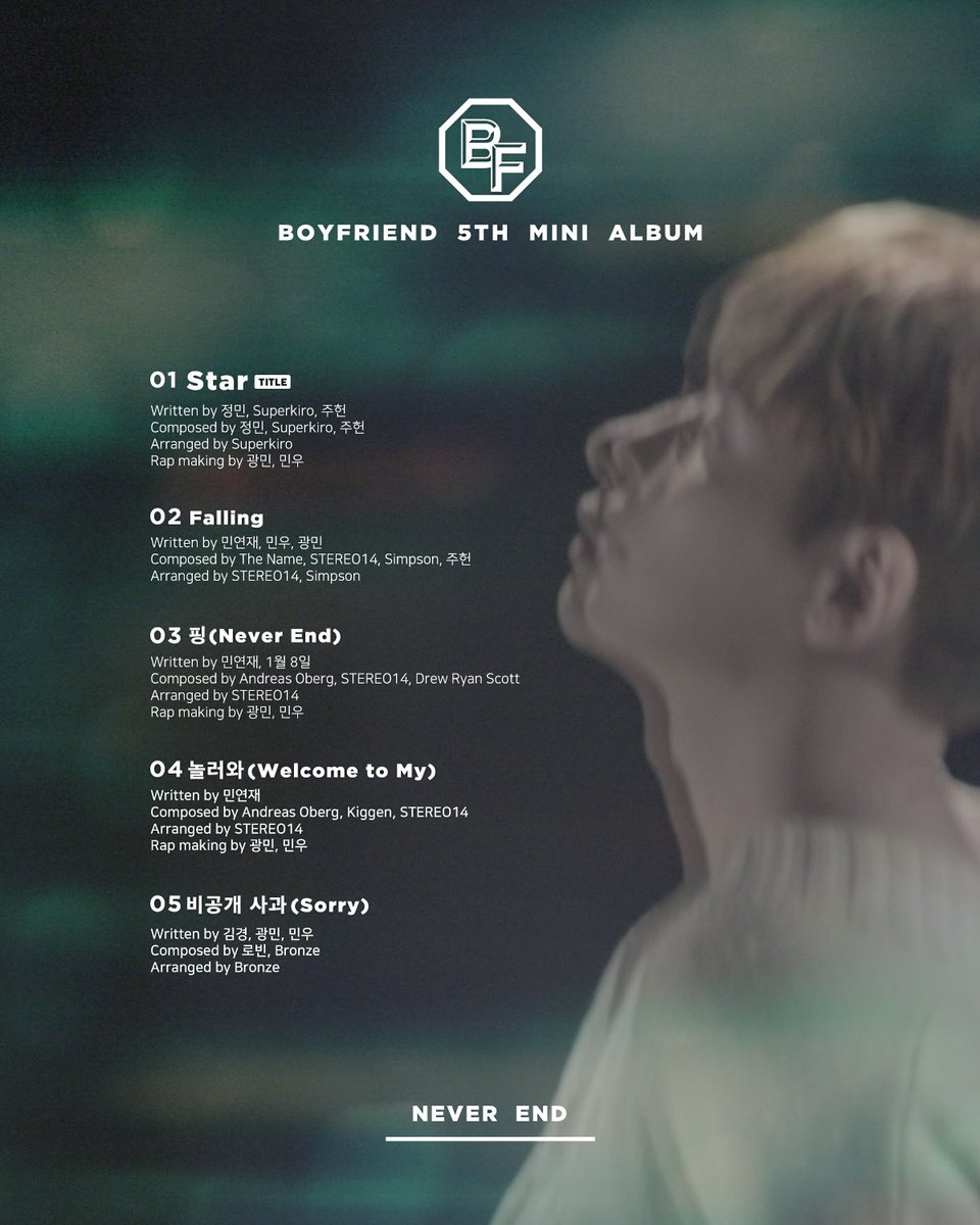 Boyfriend Never End 5th Mini Album Tracklist Teaser Photos Title Track Is Star Celebrity Photos Videos Onehallyu
