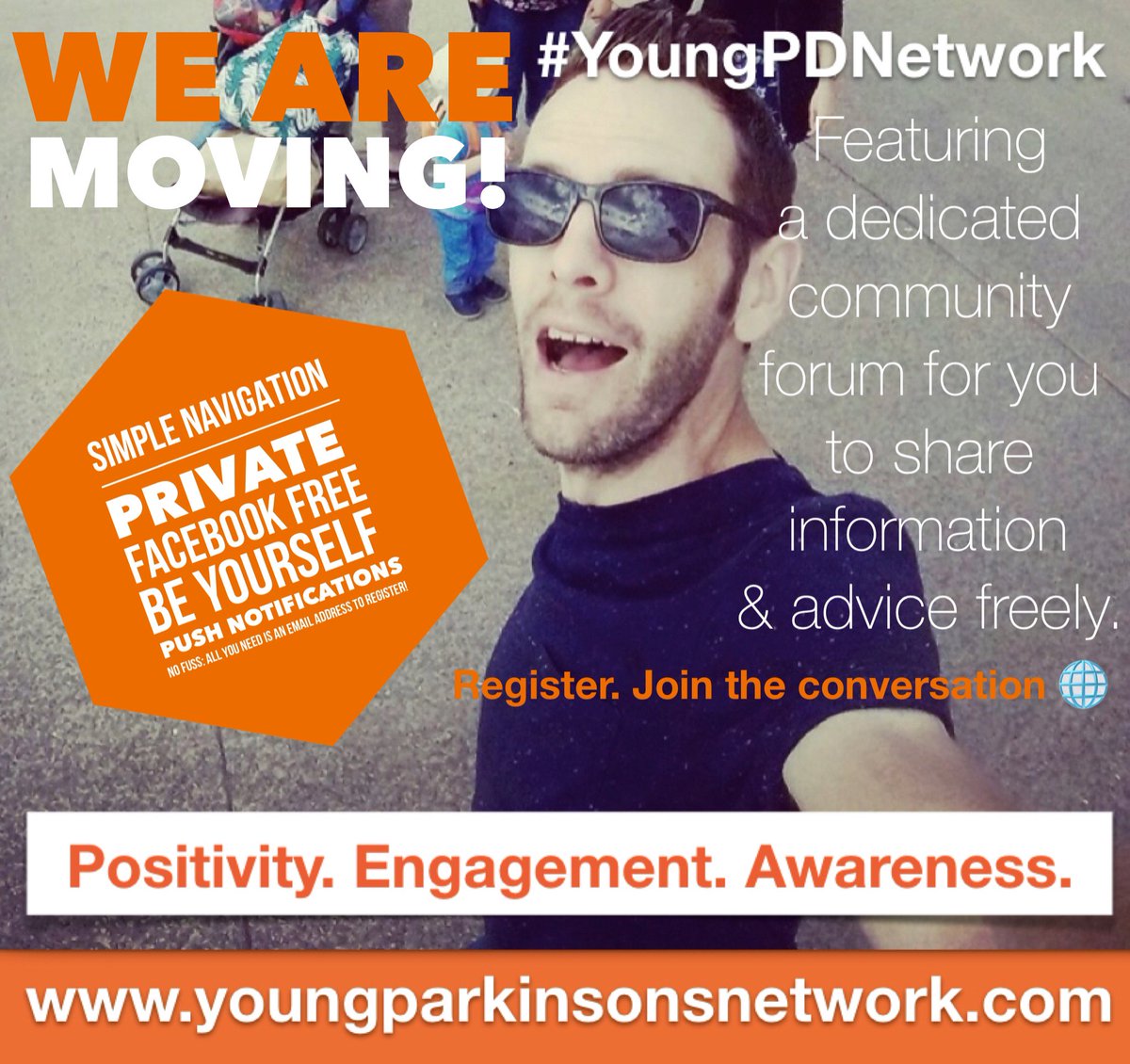 tapehead81's tweet photo. We're on the move but not stopping! :) Please join the #YoungPDNetwork over at https://t.co/gHn1ngEioc
#Parkinsons #yopd https://t.co/6WeIhPNsAU