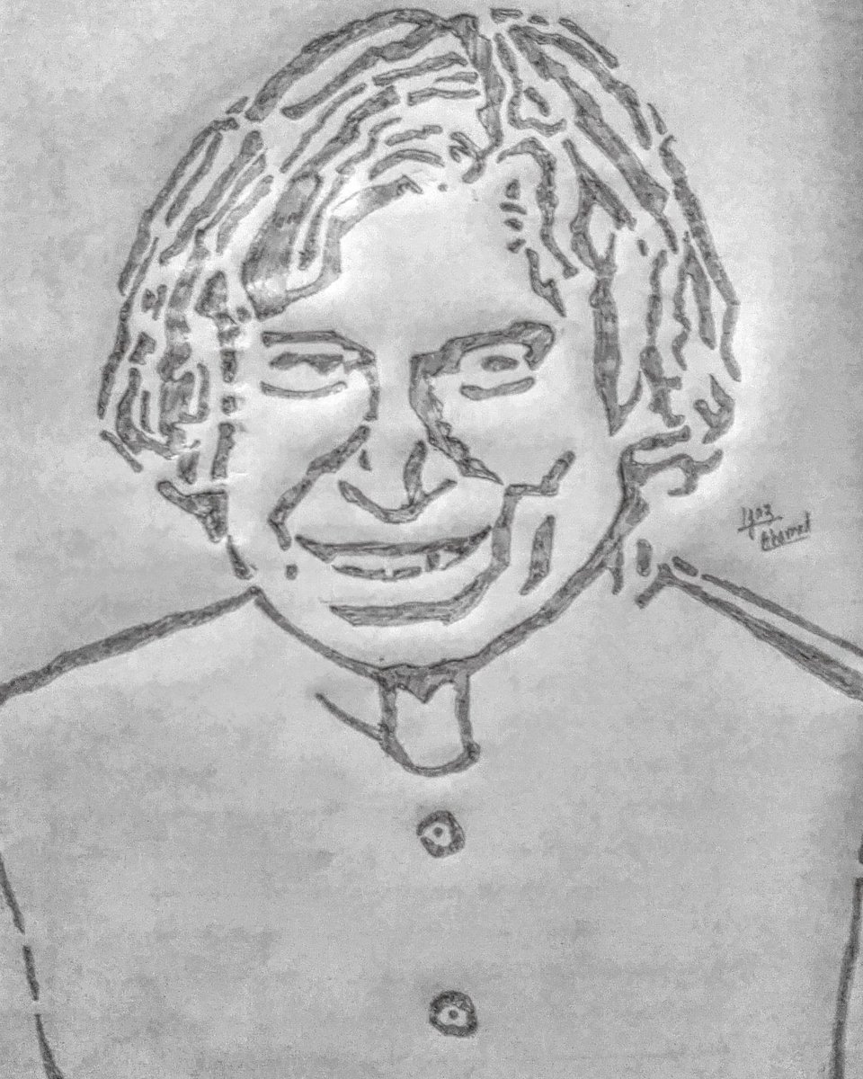 Pencil Sketch Of Bharat Ratna Dr. A.P.J. ABDUL KALAM - Desi Painters