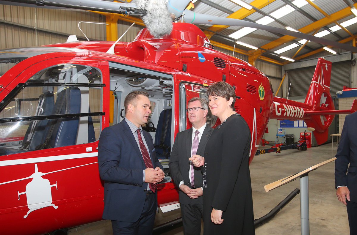ArleneFosterUK's tweet photo. Delighted to see the Air Ambulance officially launched. An important life saving service. Remembering Dr Hinds who fought for this service. https://t.co/keeSD322m8