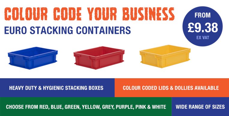 BoxPlastic's tweet image. Colour Code Your Business! Colour coded euro stacking containers from £9.38. Organise your stockroom now. #eurocontainers #colourcoded.