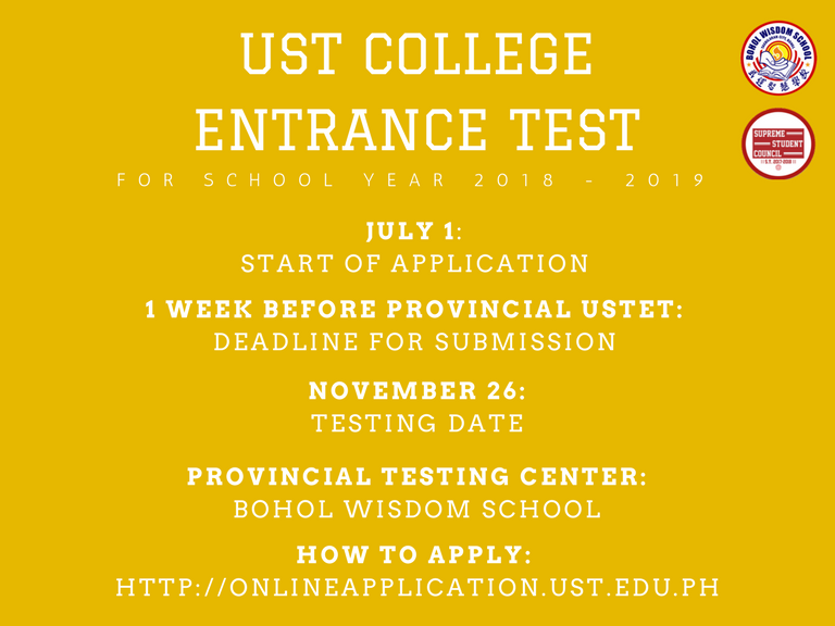 bws_ssc's tweet photo. This is the Boholano's guide to college entrance tests for 2018-2019 👆Laban SHS! https://t.co/xmDqONujYU