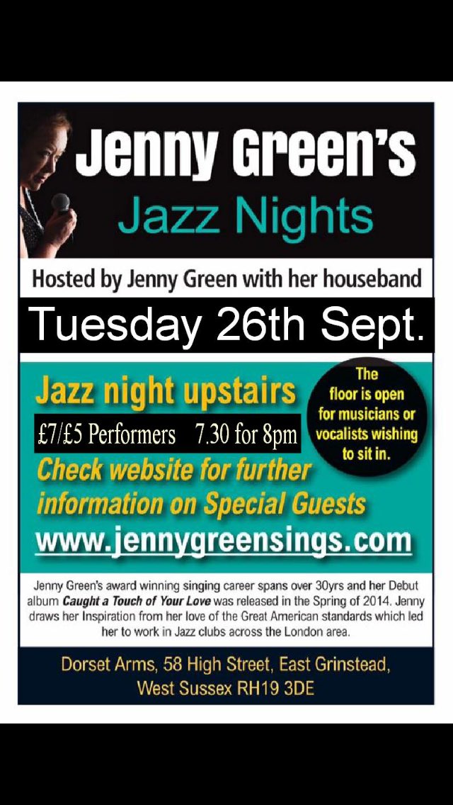 jennygreensings's tweet photo. Delighted to welcome @junicholas  @TheCloggz @SCJfestival Autumn season @dorset_arms #EastGrinstead  #jazzclub  @MeridianFM @MeridianFMJazz https://t.co/EnFGZfcFrY
