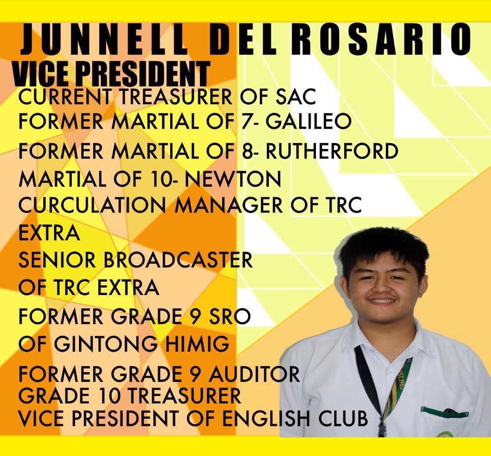 TRCComelecJHS's tweet photo. Vice President Aspirants: https://t.co/SwmWW4KP7T