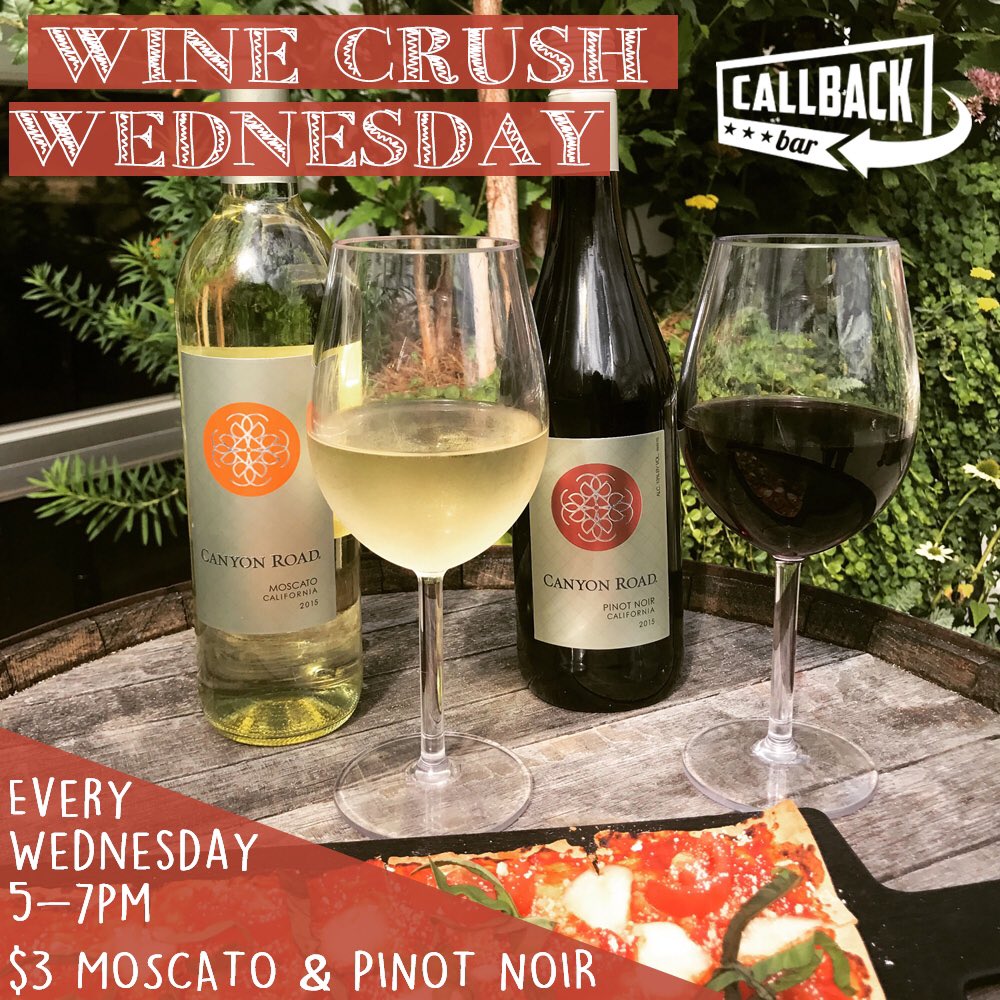 punchlinephilly's tweet photo. Happy #Winesday ๐ท$3 glasses at the #CallbackBar tonight and every Wednesday 5-7pm. Cheers! https://t.co/X2GkVJ411w