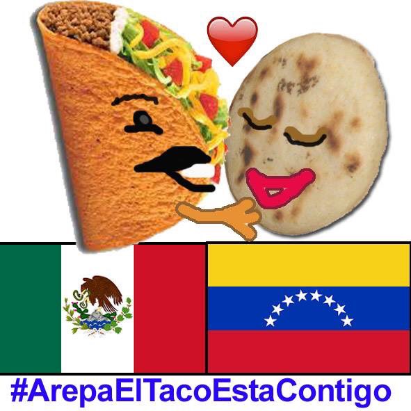 cesarsalza's tweet photo. Los mexicanos apoyando a los venezolanos. Gracias #ArepaElTacoEstaContigo https://t.co/OTeUZB75pM