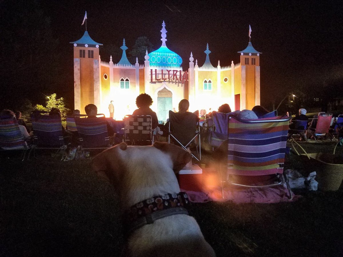 ColonialShakes's tweet image. An audience member took this lovely shot at last night's performance - "Even my dog was enraptured!" #TwelfthNight #Westerly