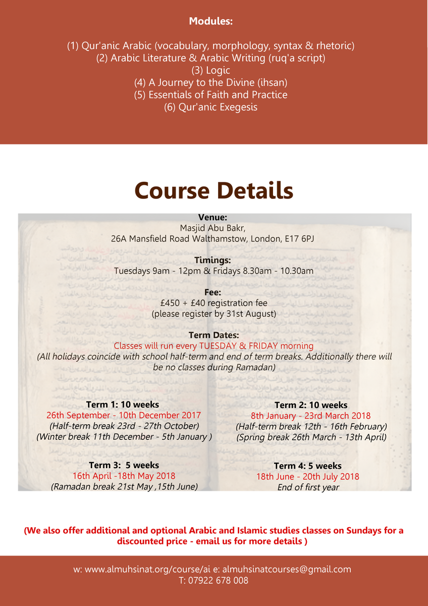 almuhsinat's tweet photo. Now offering the first few years of the 'almiyya part-time that is slow-paced, contextual&amp;grounded in tradition? Tues+Fri mornings (sisters) https://t.co/f6S2L3cOwD