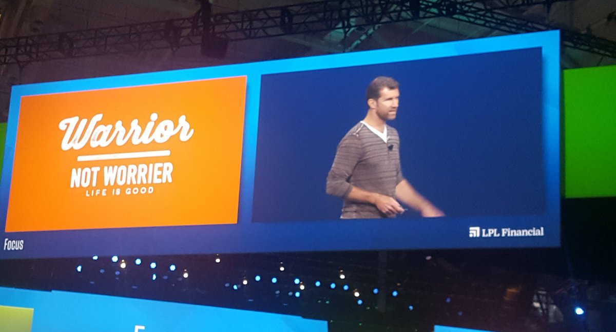 djwindle's tweet photo. "Be a Warrior not a worrier" #BertJacobs from @Lifeisgood .. #lplfocus #windlewealth @LPL https://t.co/8IS8SF68MS