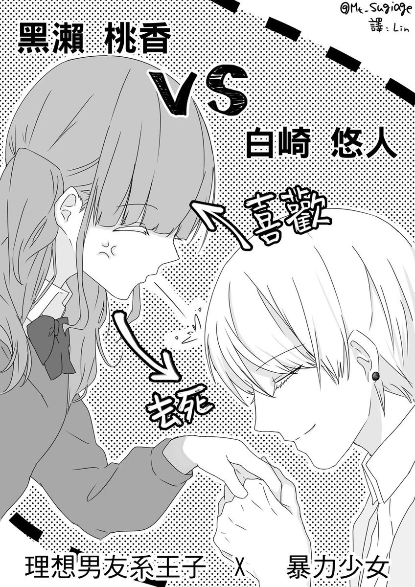 なんと #彼氏絶対殺す彼女VS彼女絶対落とす彼氏 の漫画も翻訳していただきました…!1Pめのスパダリの中文訳と「去死」、何度見ても笑う…漢字で書くとそうなるんだなぁ…面白い…

訳:LIN(@g1353535)さん
#ほぼ週刊創作漫画チャレンジ 